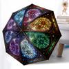 1pc Sturdy 8-Bone Auto Umbrella, Bright Gradient Daisy Starry Blooms Umbrella, Digital Printed, Foldable Umbrella for On-the-Go Outdoor Use
