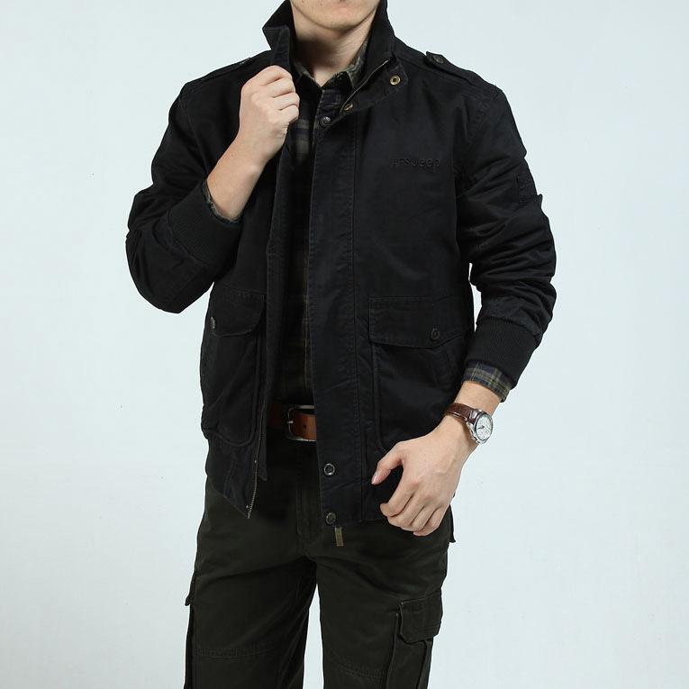 

Новая осенняя куртка, мужская одежда на весну и осень, мужская повседневная куртка большого размера в стиле милитари с воротником-стойкой, тонкое пальто из чистого хлопка XL