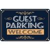 Welcome Guest Parking Only Sign   Metal Parking Sign with Ornate Border Reflective RustProof UV  Waterproof for Outdoor U