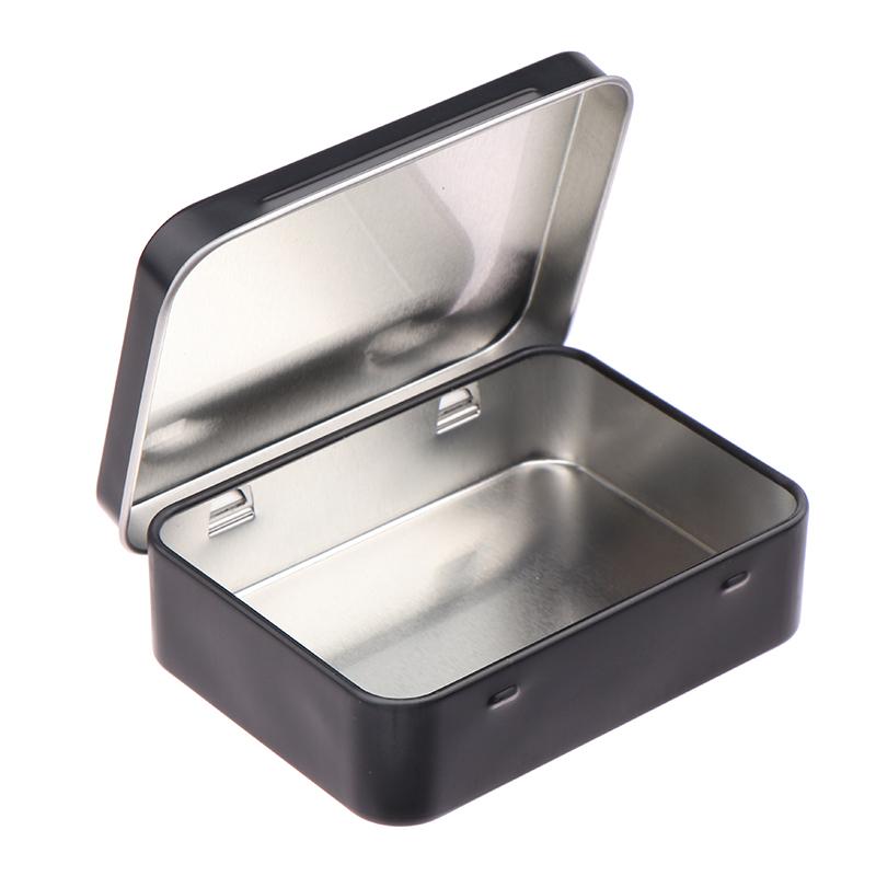 1Pc Frosted Household Iron Storage Box Metal Box Tin Plated Container Empty Hinged Lid Small Empty Storage Box