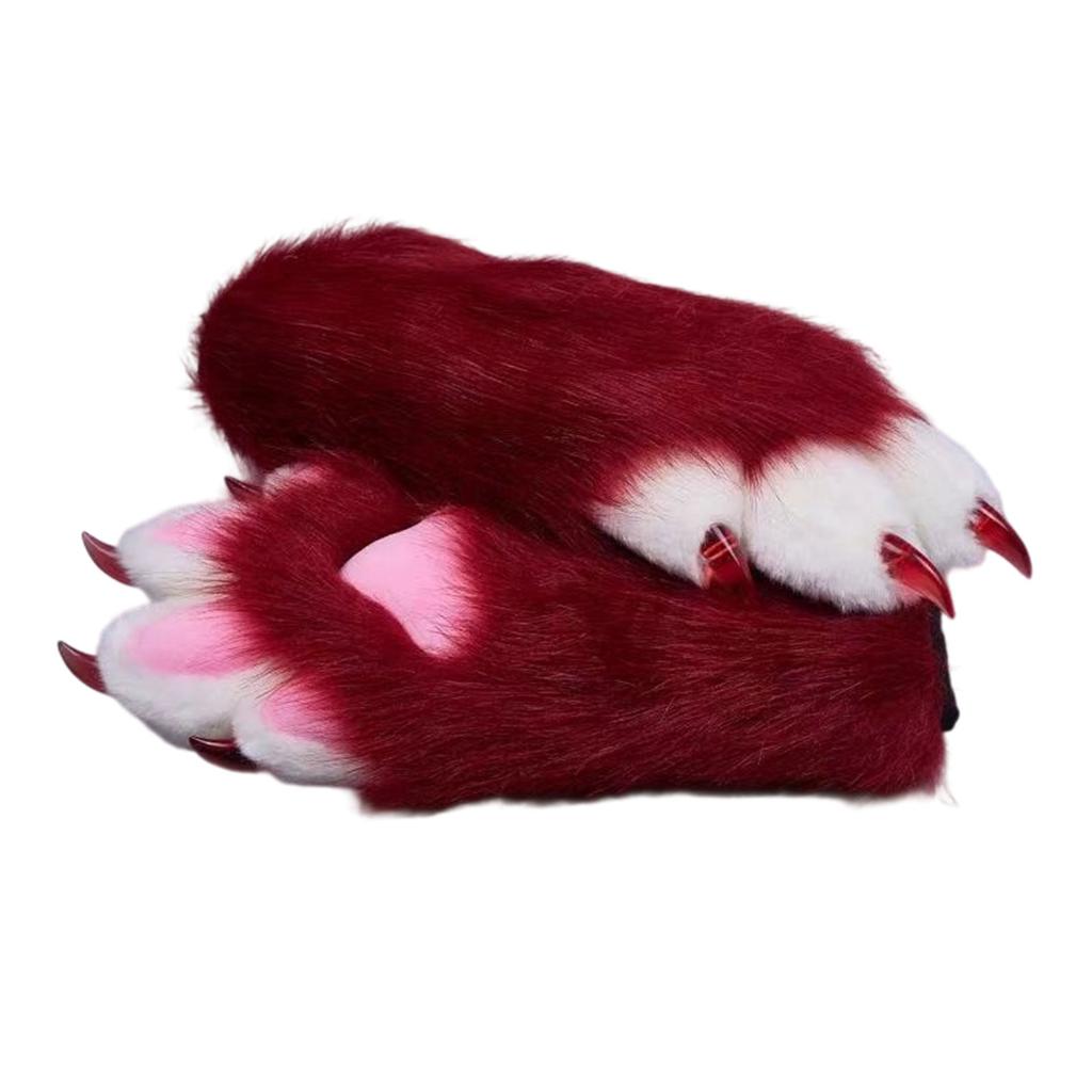 Multi Color Cosplay Nails Gloves With Realistic Animal Furry Comfortable For Conventions Parties And Festivals