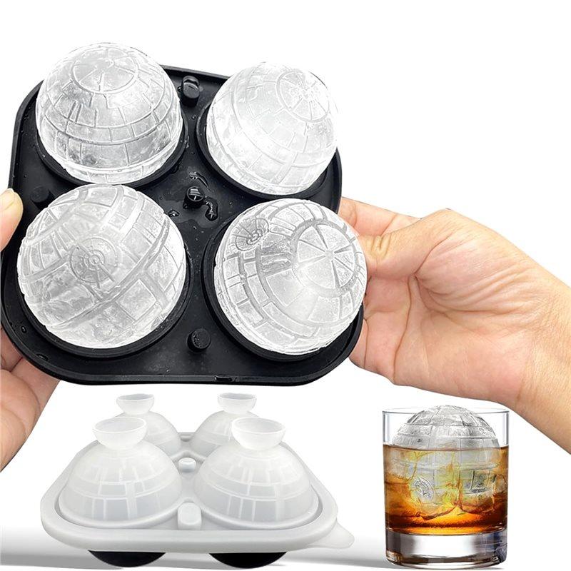ABFS Ice Cube Molds Silicone 2.2" 3D Sphere Big Ice Ball Maker Whiskey Ice Mold For Bourbon And Cola