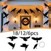 18 Pieces Hanging Crow Halloween Decorations Bird Raven Ornament Sculpture
