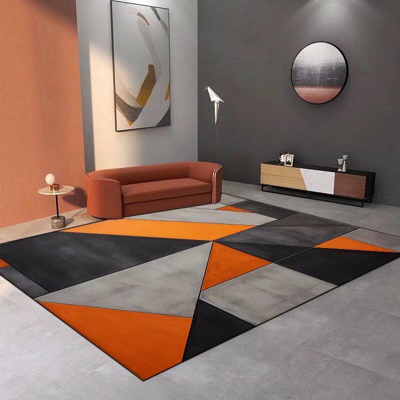 

Современные роскошные украшения для дома Ковры для гостиной Диван Геометрический оранжевый гостиная Журнальные столики Коврик Нескользящие ковры для спальни 60x90cm door mat
