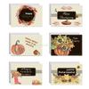 24TE Set of 6 Happy Thanksgiving Cards with Envelopes Stickers Pumpkin Greeting Card for Fall Harvest Thank You Postcards
