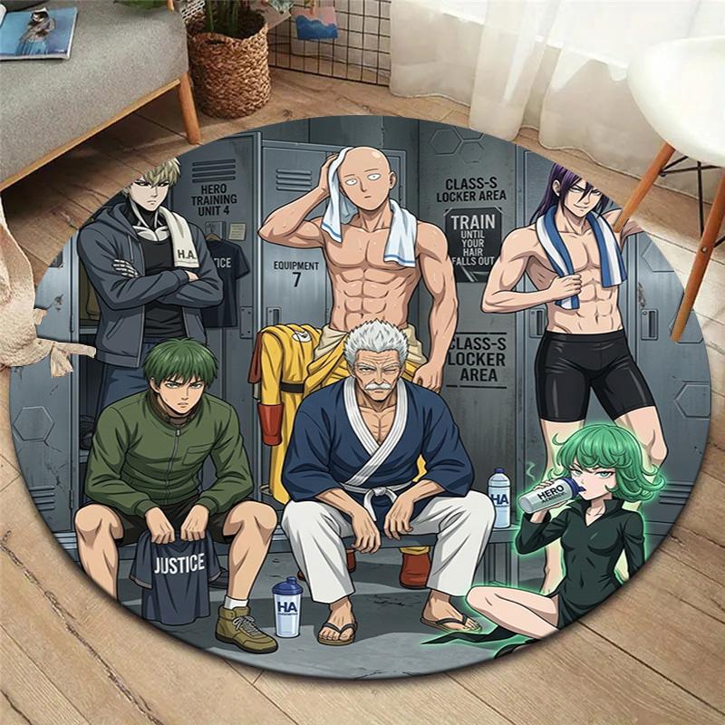 Onepunch Man Round Area Rug Carpet Rug For Living Room Bedroom Sofa Playroom Decor Nonslip Floor Mat