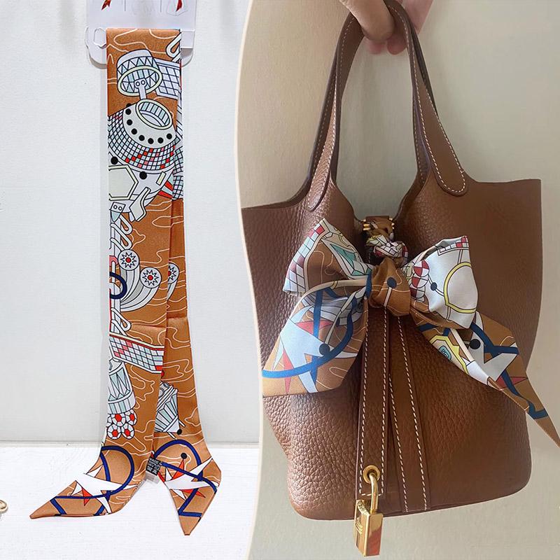 

Трендовий шарф-обмотка ручки сумки в шовковому стилі на 2024 рік