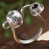 1PC Vintage Temperament Floral Pattern Pouring Teapot Geometric Adjustable Opening Ring For Men Fashion Jewelry Accessories