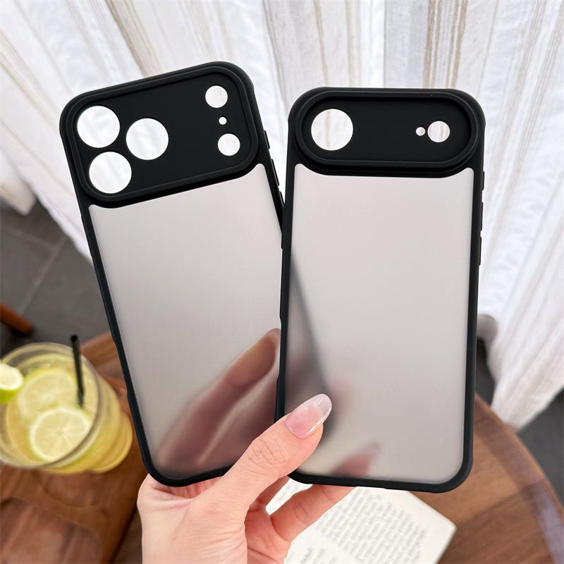 Luxury Matte Clear Armor Shockproof Case For iPhone 17 Air 16E 15 14 13 12 11 16 Pro Max Plus Silicone Bumper Hard PC Back Cover