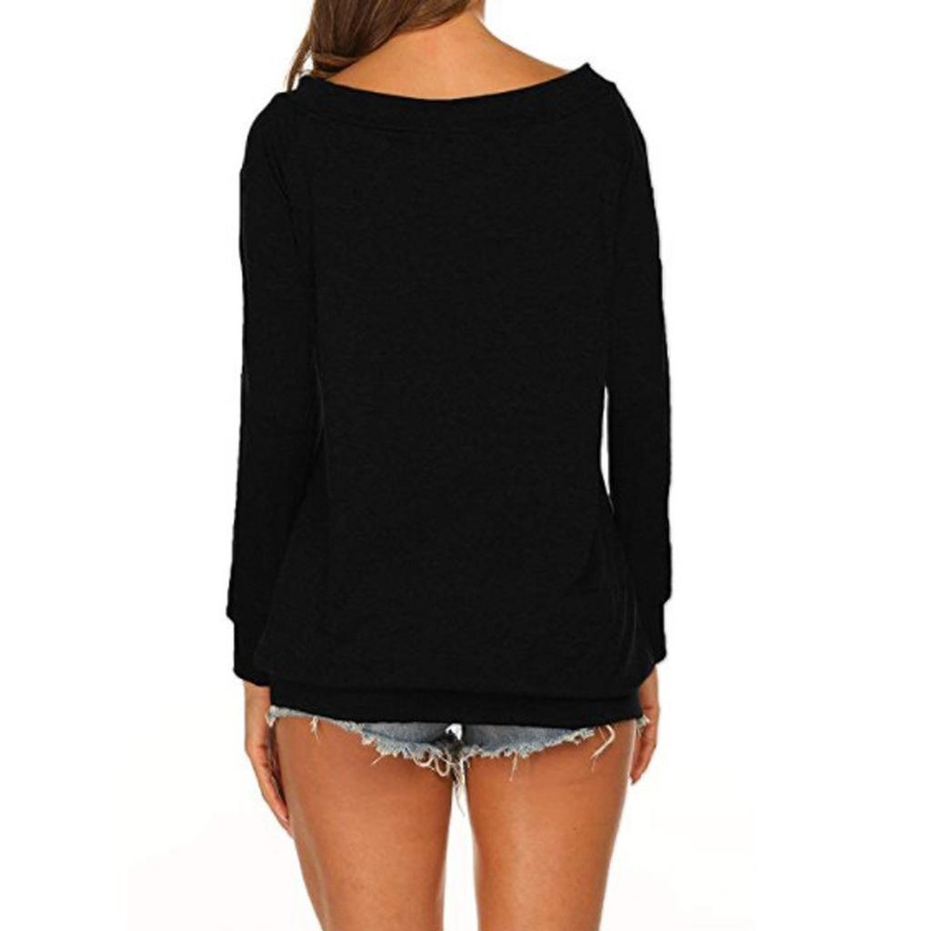 Fashion Leisure Women Long Sleeve Neck Off Shoulder Shirt Tunic Blouse Tops