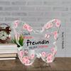 Butterfly & Floral Heart-Shaped Sign - Ideal Gift, Women'S Friendship Day, Anniversary, Christmas, Thanksgiving, Mother'S Day, Graduation, Tabletop