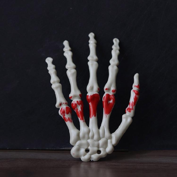 1Pair Halloween Skeleton Hands Plastic Skeleton Human Hand Bone Decoration for Halloween Themed Party Zombied Party