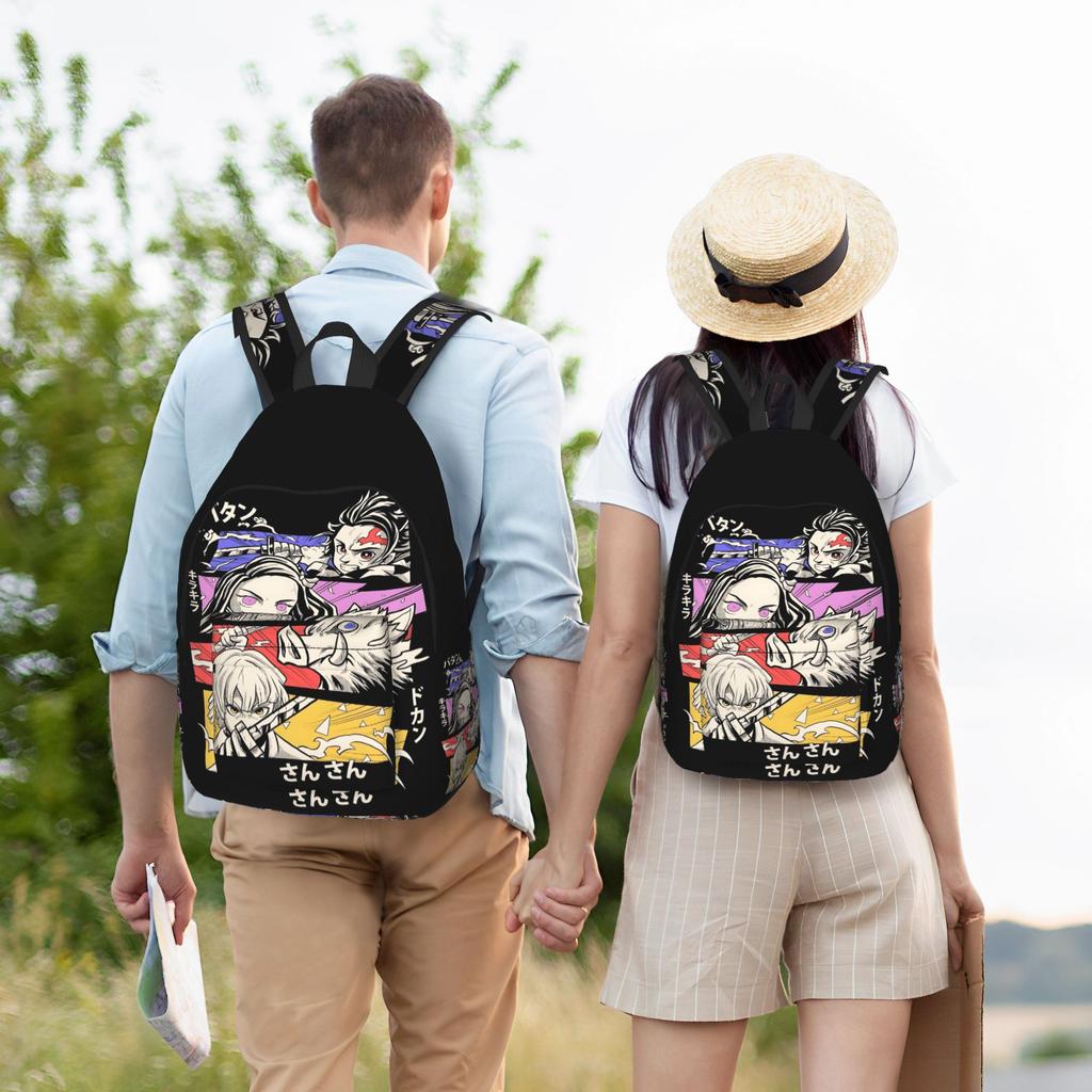 Fashion Demon Slayer Backpack shounen manga Mochilas Dual-Use Camping Sturdy Shoulder Rucksack