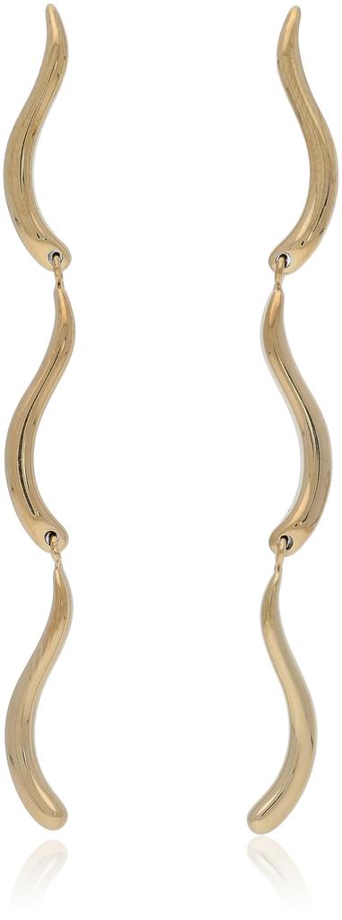 Skagen Women's ESSENTIAL WAVES Gold-Tone Stainless Steel Long Drop Earrings, SKJ1784710