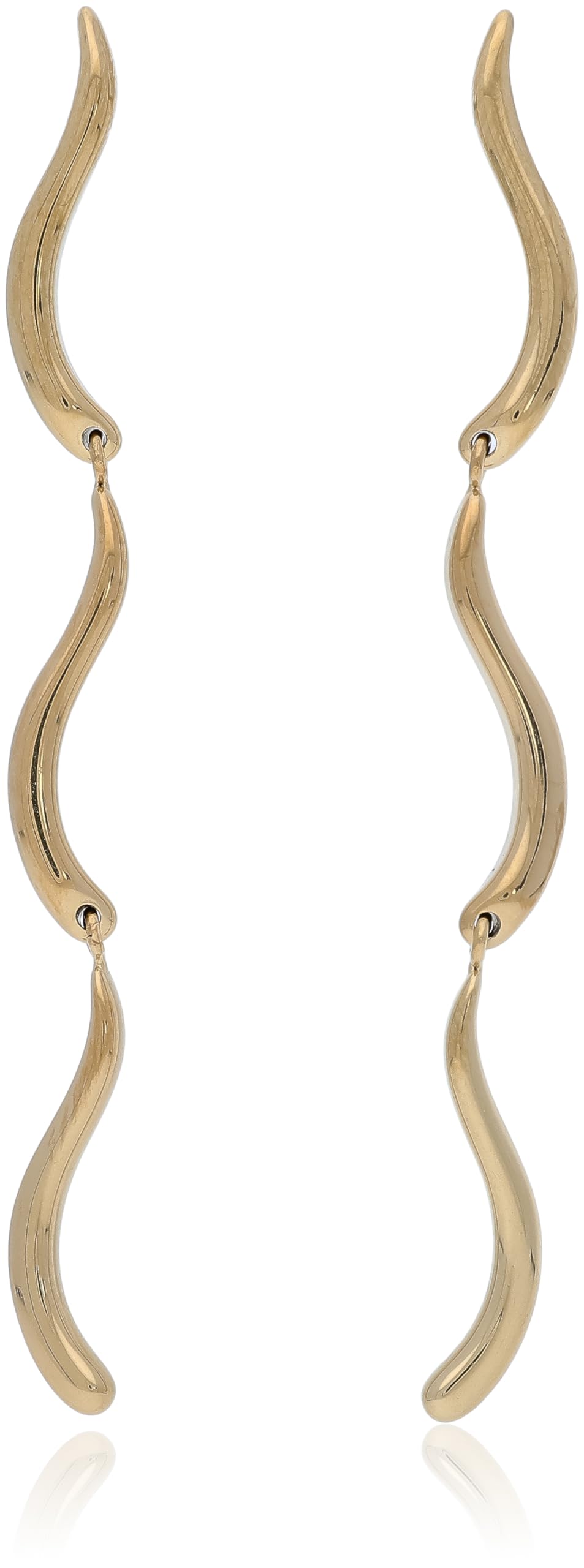 

Skagen Women s ESSENTIAL WAVES Gold-Tone Stainless Steel Long Drop Earrings, SKJ1784710