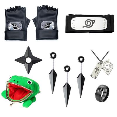 10 bucăți Naruto Cosplay, bentiță Kunai Broasca Portofel Colier Inel Mănuși pentru aniversare Cosplay Anime Cadou
