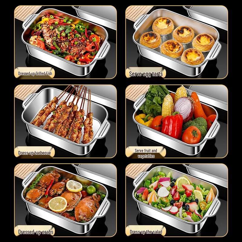 Yunduo Stainless Steel Rectangular Grilling & Serving Tray