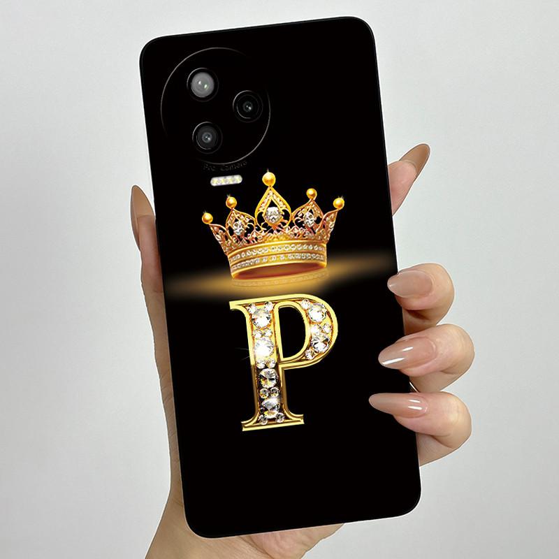 For Infinix Note 12 Pro 4G / Note 12 (2023) X676C X676B Fashion Initial Letter Couple Phone Case Soft Silicone TPU Protective