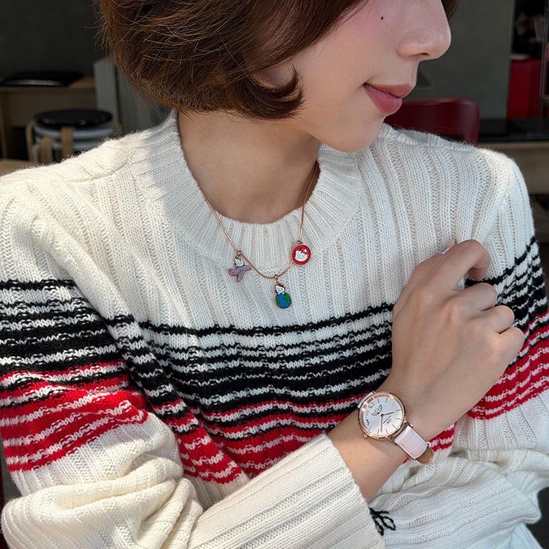 DANIEL WELLINGTON Europäische und amerikanische Uhren ×| Hello Kitty × André Uhr Quarzwerk Farbiges Zifferblatt Damenuhr Kollaboration Hell DW00502007