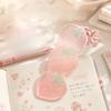 Süße Rosa Erdbeer-Acryl-Lesezeichen Klare Mattierte Seitenmarkierer Buch Lesezubehör