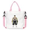Japan cartoon comics Demon Slayer Print Canvas Bag Stylish Crossbody Bag Large Capacity Commuter Shoulder Bag 7554