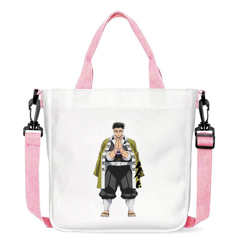 Japan cartoon comics Demon Slayer Print Canvas Bag Stylish Crossbody Bag Large Capacity Commuter Shoulder Bag 7554