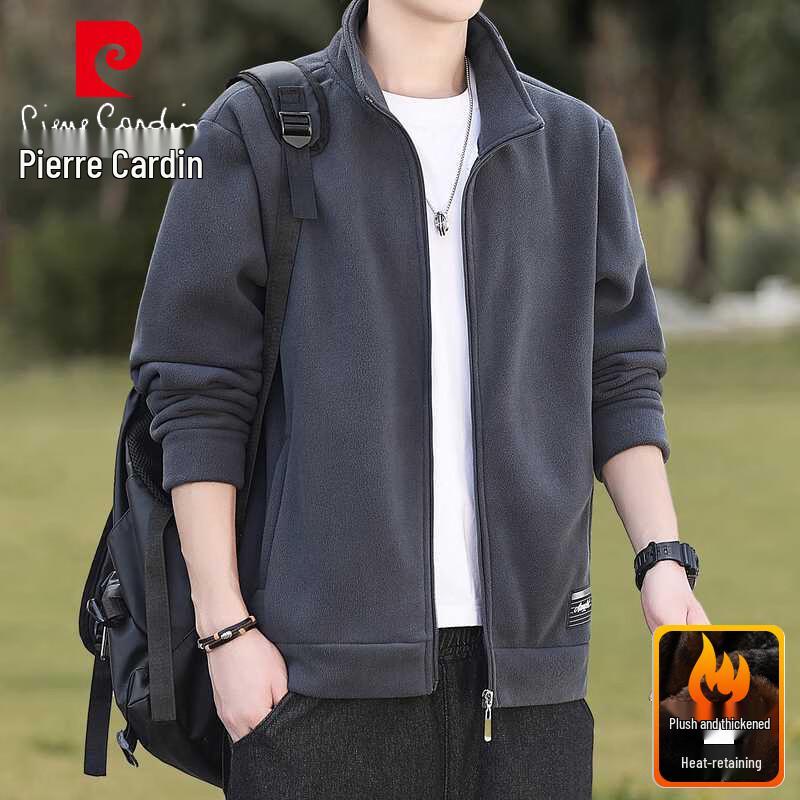 

Pierre Cardin Men s Plush-Lined Stand-Up Collar Casual Jacket 2XL