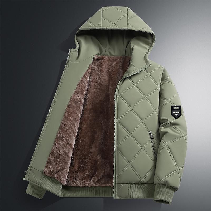 Winter Men's Hooded Cotton Jacket, Men's Cotton Jacket, Hooded Men's Winter Velvet Jacket, Cotton Jacket