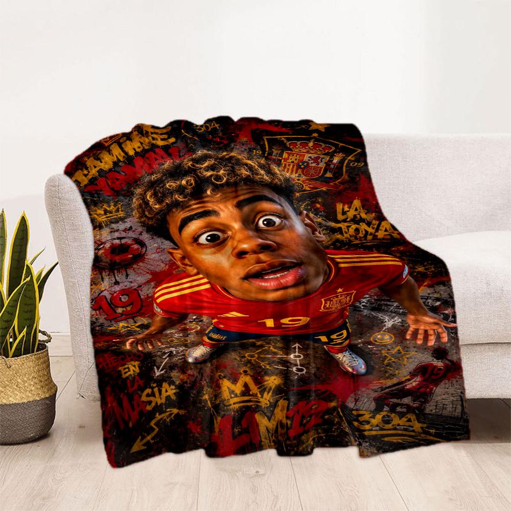 Lamine Yamal Fußballlegende Decke Weich & Gemütlich Groß für Sofa Wohnzimmer Büro für Alle Jahreszeiten Warme Dekoration Geburtstag Weihnachten Geschenk Decke