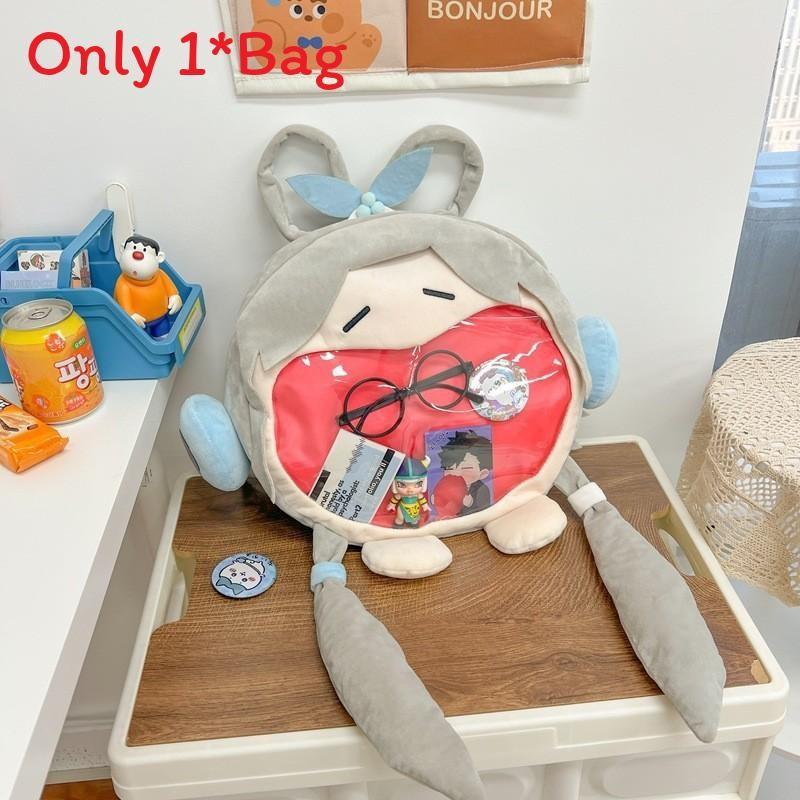 Plush Miku Hatsune Backpack With Nylon Interior For Casual Outings Carry Daily