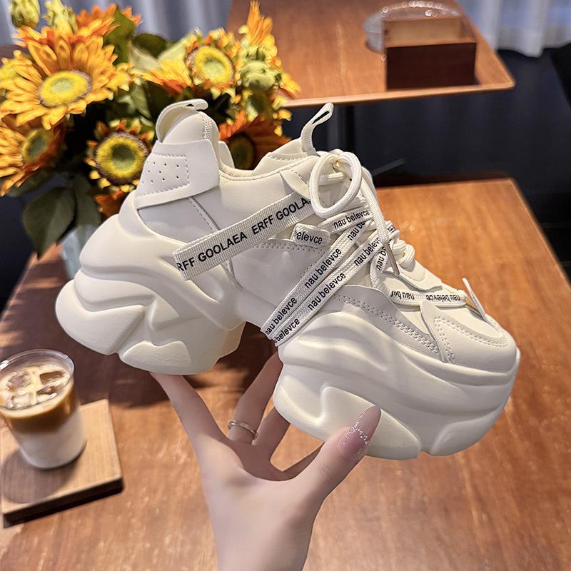Fashion Women Chunky  Sneakers High Platform Sports Shoes New 2025 Autumn Thick Bottom Women's Wedge Casual Shoes