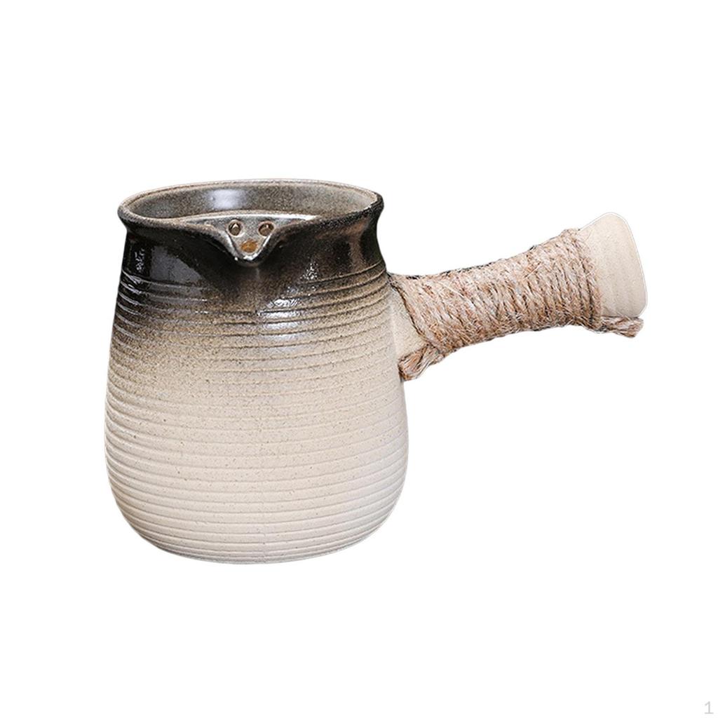 Teapot Porcelain Single with Side Handle Tea Pot for Kitchen Picnic Camping Hotel