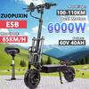 6000W 60V 50Ah 11 Inch Off-Road Tyre Kick Scooter Dual Motors Removable Seat Hydraulic Shock Absorption Folding Electric Scooter