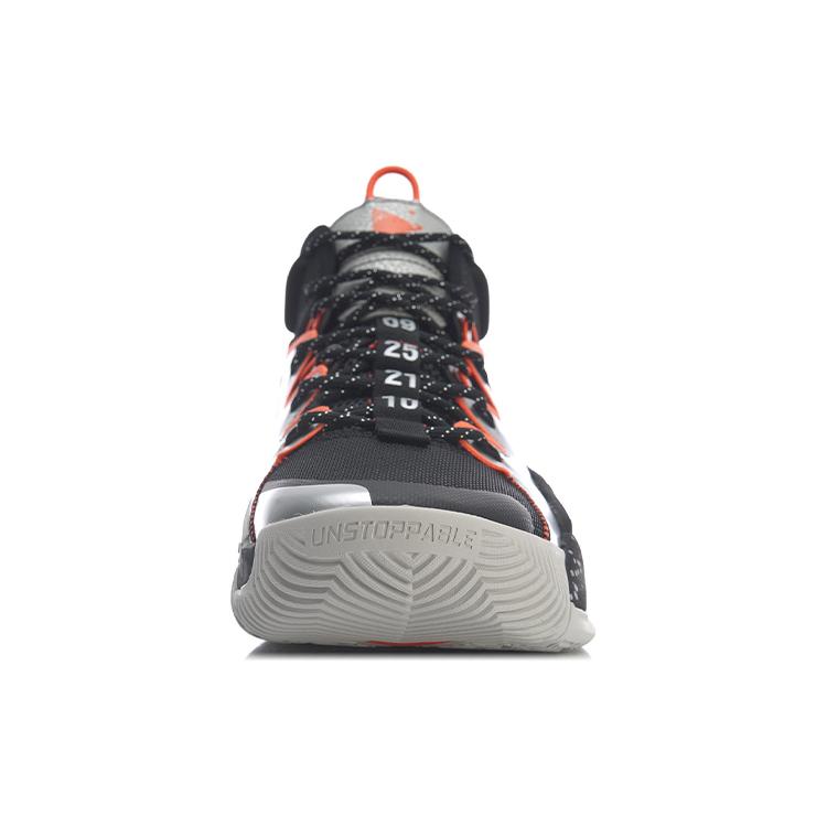 New LiNing Power 7 Premium Cushioned Wear Resistant Slip Resistant High Top Basketball Shoes Men's Black Silver ABAQ071-4