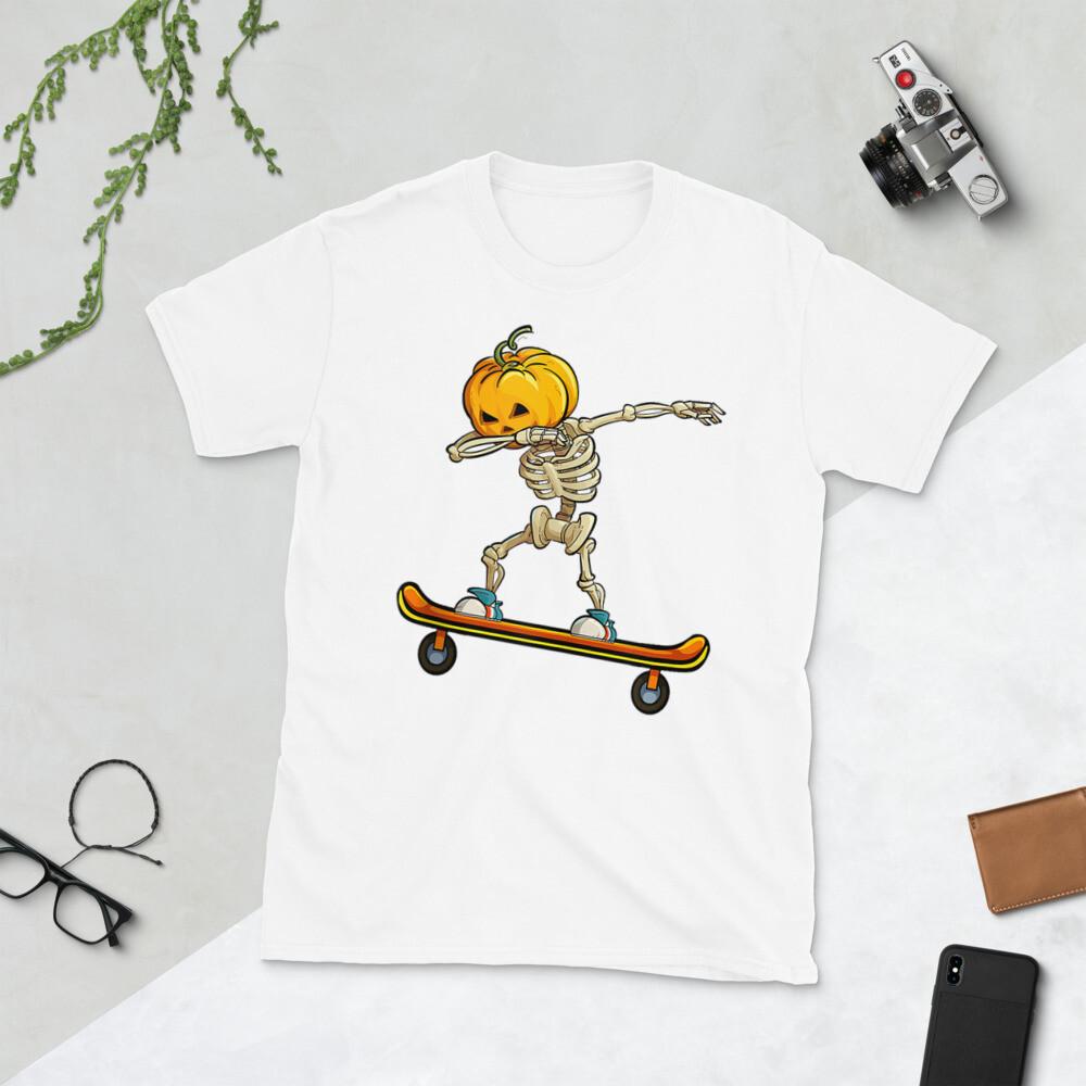 Dabbing Skeleton Skateboarding Halloween Design S