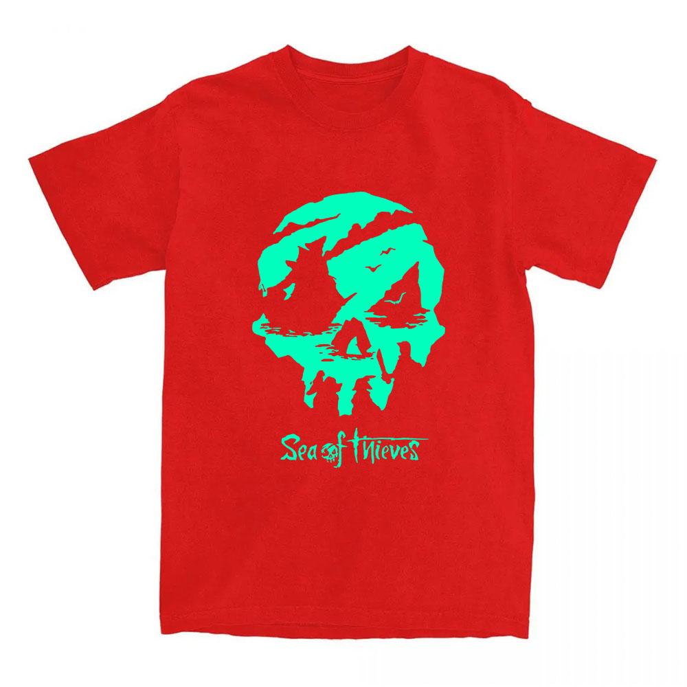 

Sea of Thieves Graphic Tshirts Crew Neck LooseT-shirt Unisex Streetwear Short Sleeve Cotton T Shirt Casual Clothes XXL червоний