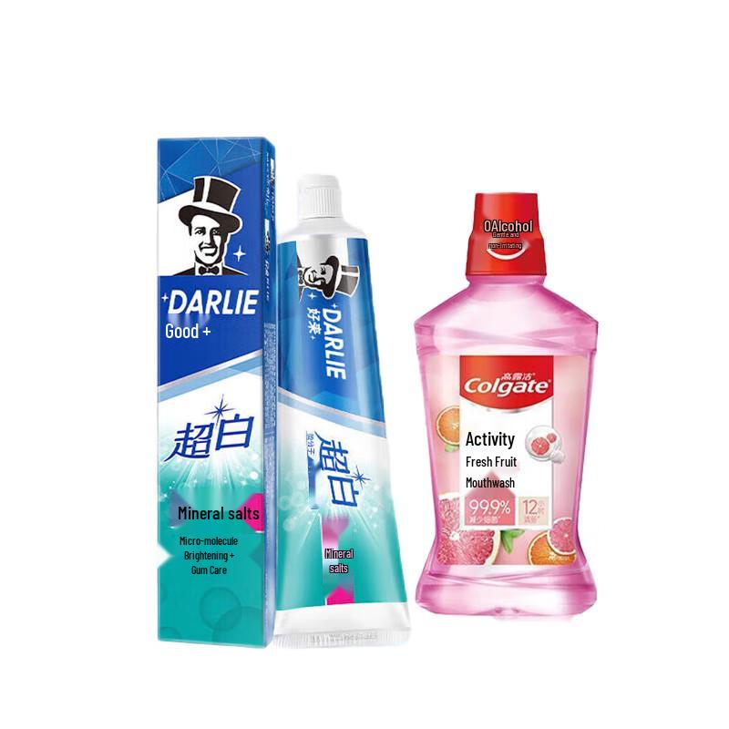 

Darlie Ultra White Mineral Salt Toothpaste & Colgate Fresh Fruit Mouthwash Bundle