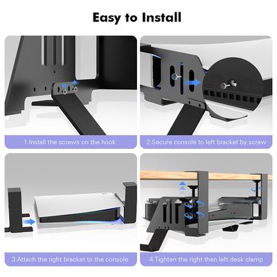 Under Table Hanging Holder For Ps5 & Ps5 Slim Game Console Stander Bracket Earphone Gamepad Desktop Game Controller Organizers