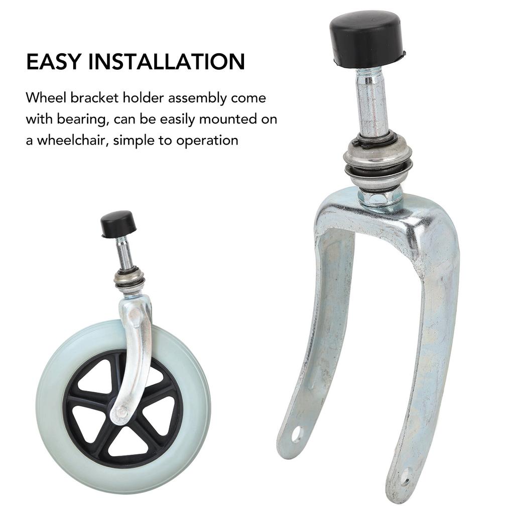 Wheel Bracket Holder Assembly with Bearing High Sensitivity Steel Wheelchair Accessories