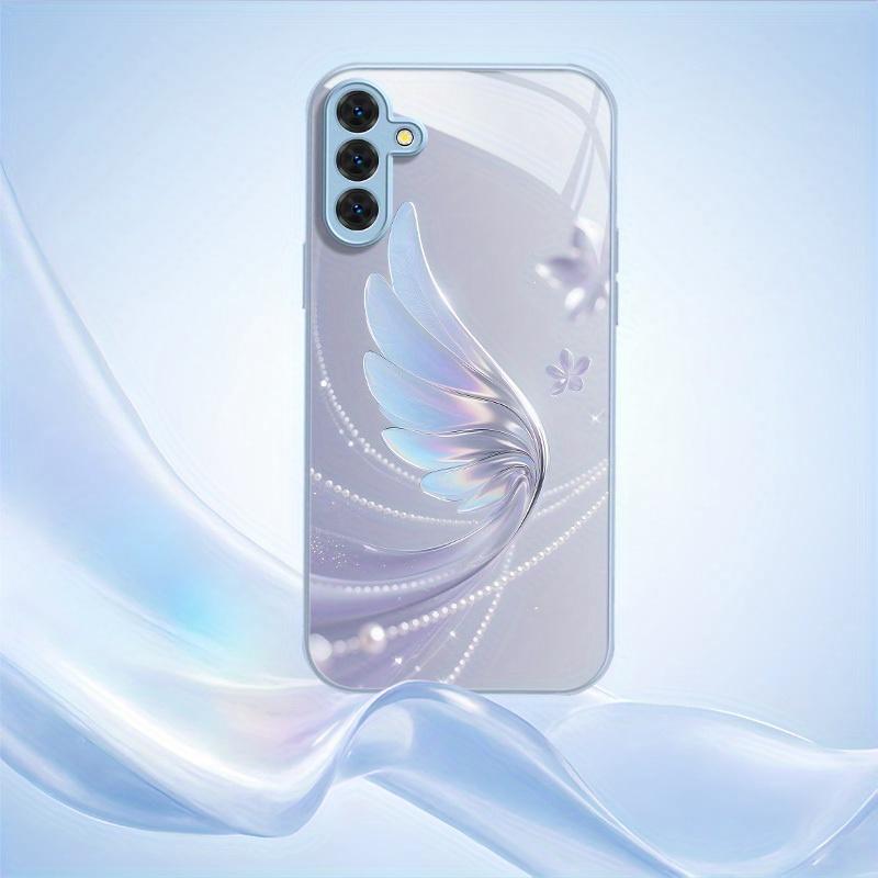 Gradient Angel Wings Electroplating glass phone case for Samsung Galaxy S26 S25 S24 S23 S22 S20 FE Ultra Plus anti drop Cover