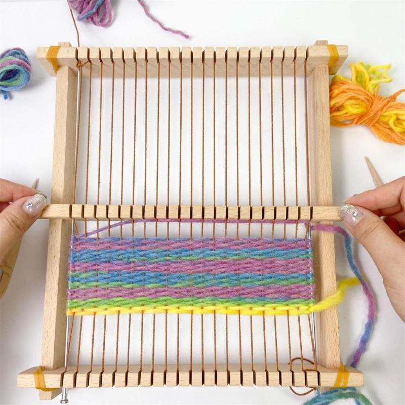 Wood Weaving Loomed Kits Handcraft Wooden Loomed Set Knitting Accessories Craft Supplies for Adults
