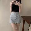 Side Slit Women's A-line Culottes Y2K Skirt with Safety Shorts Ins Mini Shorts Skirt  Girls