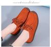 Women's Plus Size Suede Moccasins - 2025 Spring/Autumn Collection with Flat Sole and Cross-Border Tendon Design