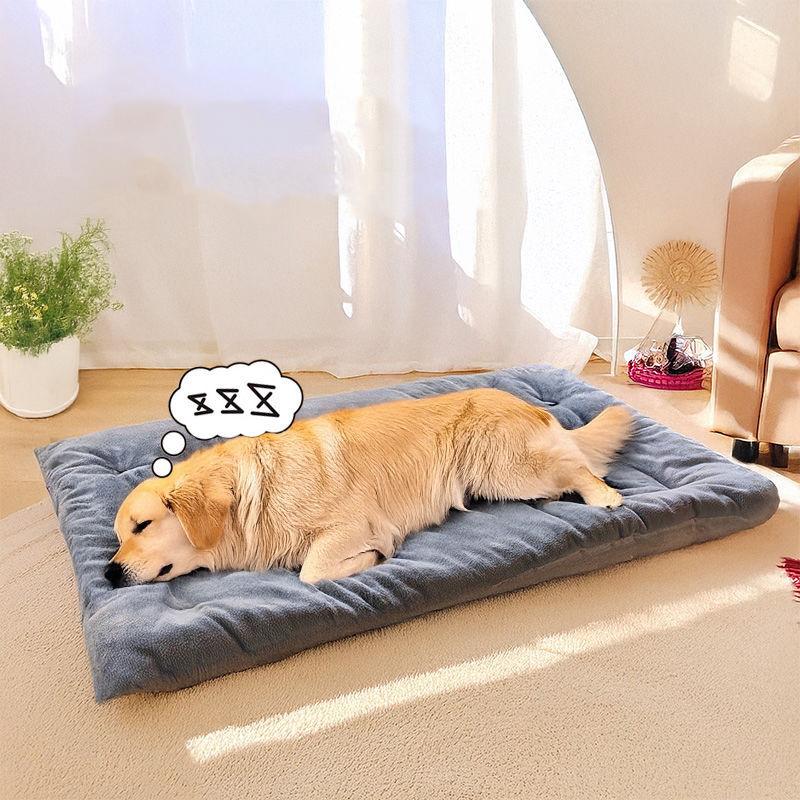 Cama para Animais de Estimação Inverno Quente Almofada de Lã Espessada Tapete para Cães Tamanho Grande Cama para Animais de Estimação Almofada de Pelúcia Macia Fundo Antiderrapante Almofada Lavável para Animais de Estimação