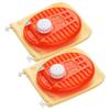 Poly Yuta Hot Water Bottle 600ml with Bag, Orange, Set of 2. Includes Hot Water Cover. Cute Design for Camping, Warming the Stomach, Waist