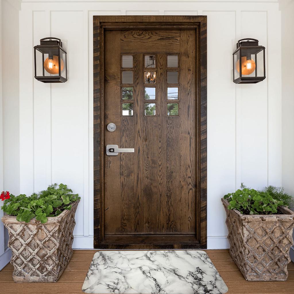 White Marble Texture Doormat Mat Anti-Slip Abstract Art Kitchen Bathroom Balcony Rug Carpet 40*60cm