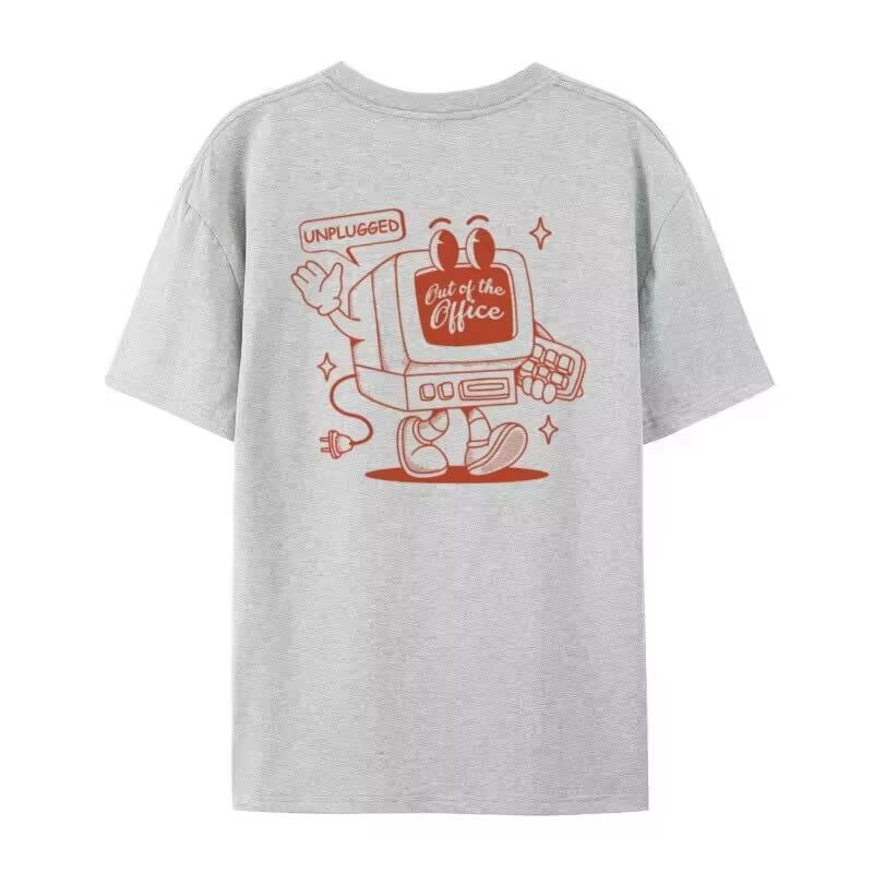 

Out of Office Back Print Retro Cartoon T-Shirts for Women Cute Funny Over Sized Y2k Aesthetic Graphic Unisex Summer Casual Tops 4XL