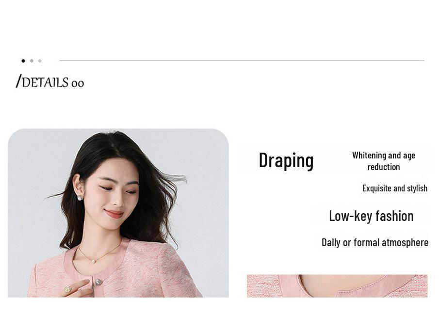 Eleganter Damenanzug Rosa Rock & Strickjacke: Herbst/Winter Berufskleidung