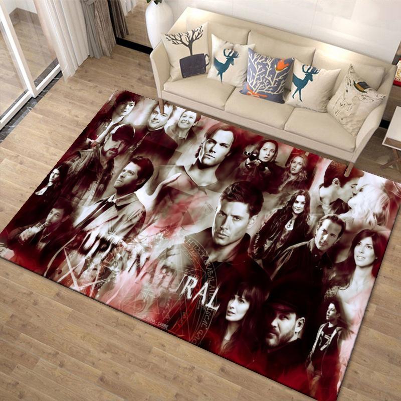 Supernatural Brothers Carpet Rug for Living Room Bedroom Home Sofa Decoration,Kids play Non-slip Floor Mat