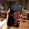 Red Ring Pattern 2D Phone Case for iPhone 17 16 15 14 13 12 11 X XR XS Max Pro 8 Plus - Glass Protective Cover